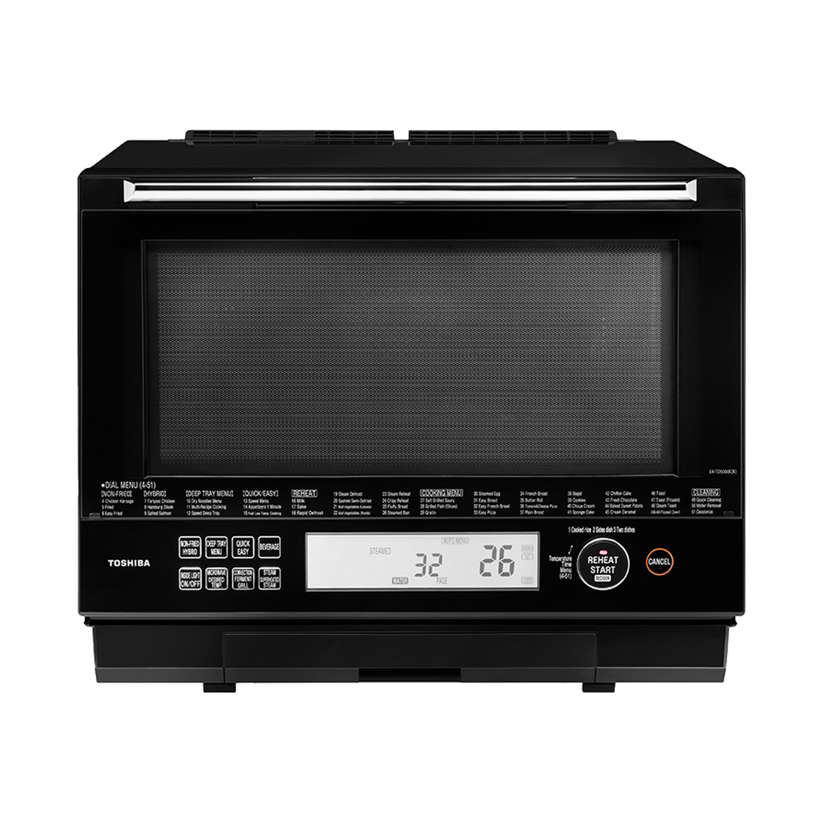 โตชิบา รุ่น ER-TD5000C(K) 30 ลิตร ไมโครเวฟพร้อมระบบย่าง,อบ, นึ่ง ระบบดิจิตอล 900W/1,100W/1,410W/1,000W