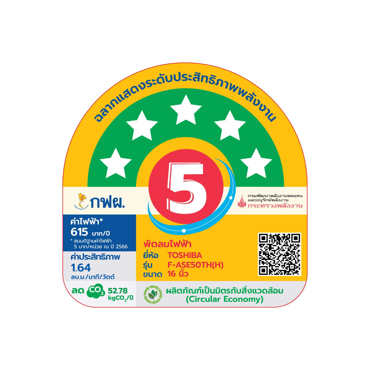 พัดลมตั้งพื้น 16 นิ้ว รุ่น F-ASE50TH(H) ภาพที่ 3