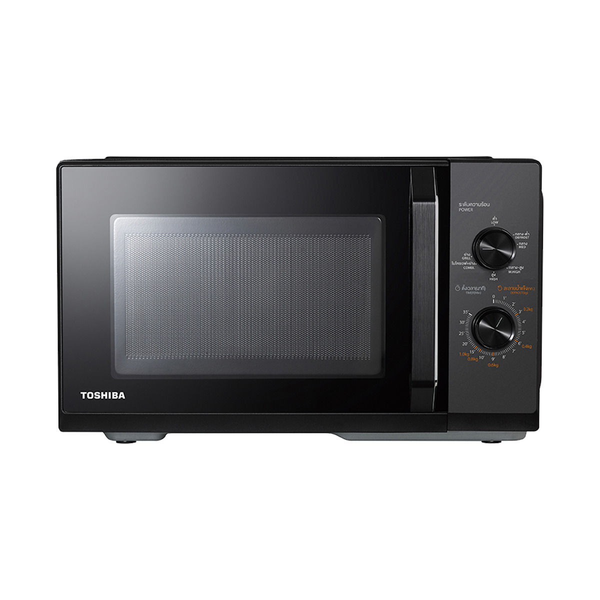 โตชิบา รุ่น MW3-MG25PC(BK) 25 ลิตร ไมโครเวฟพร้อมระบบย่าง ระบบปุ่มหมุน 900W/1,000W