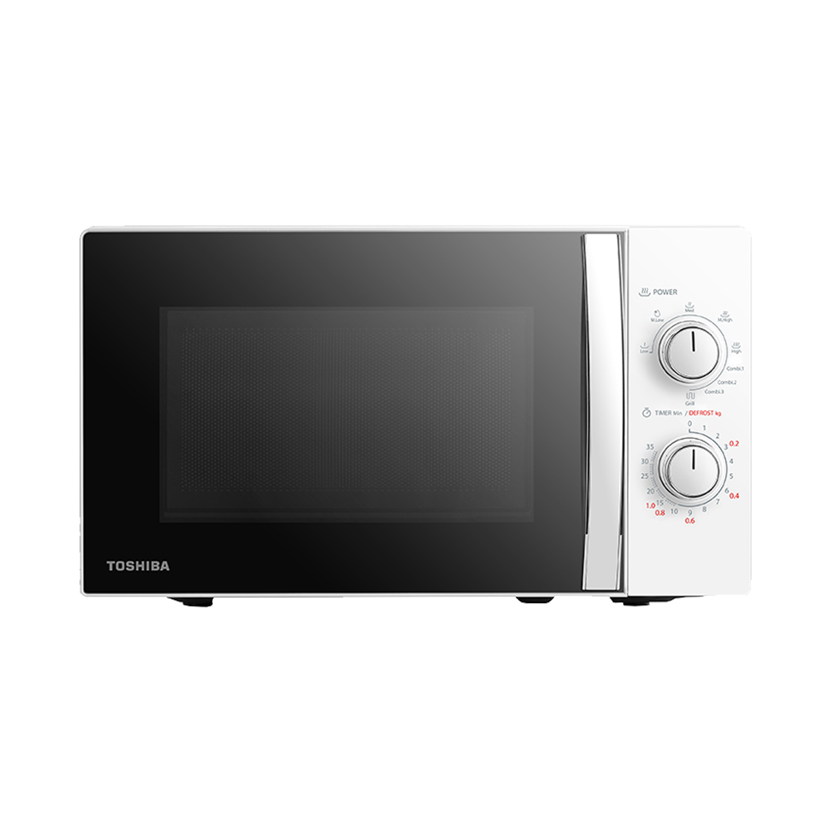 โตชิบา รุ่น MWP-MG20P(WH) 20 ลิตร ไมโครเวฟพร้อมระบบย่าง ระบบปุ่มหมุน 700W/1,000W